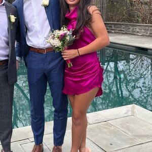 Revolve Amanda Uprichard Samba Dress in Dark Hot Pink